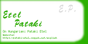etel pataki business card